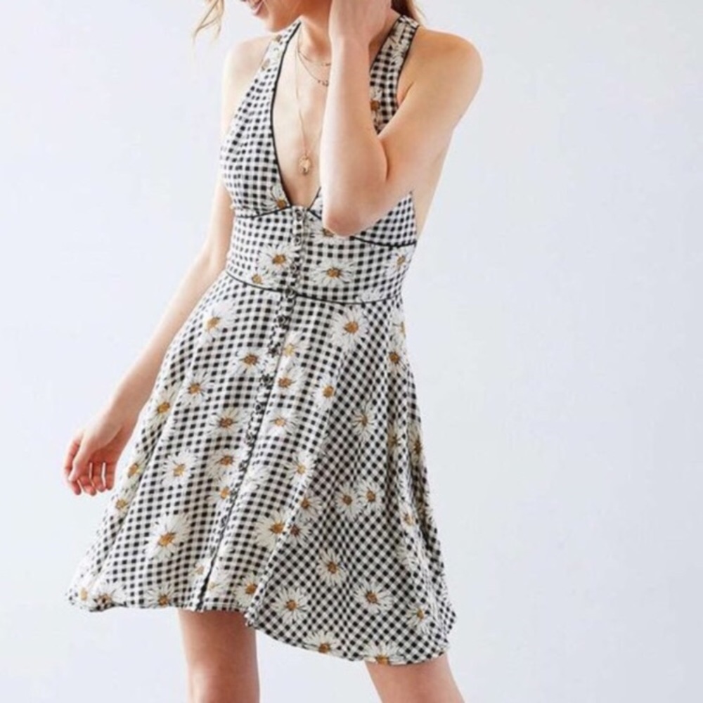 Urban Outfitters Plaid Daisy Dress